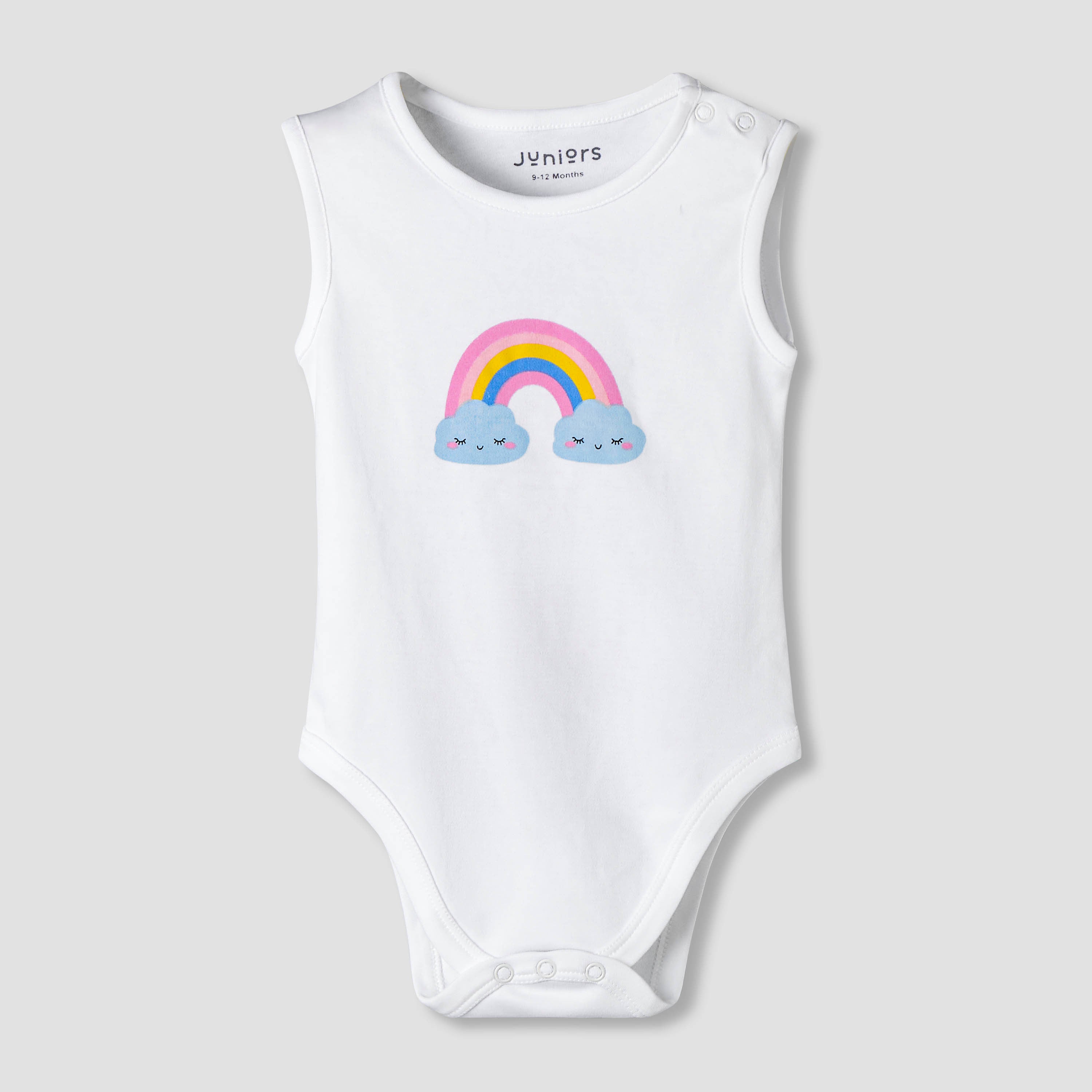 Pack of 7 Juniors Cotton Sleeveless Bodysuit with Unicorn Print