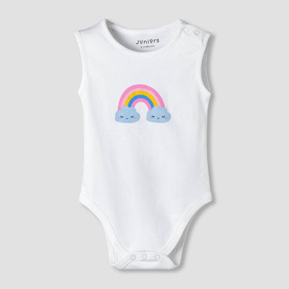 Pack of 7 Juniors Cotton Sleeveless Bodysuit with Unicorn Print