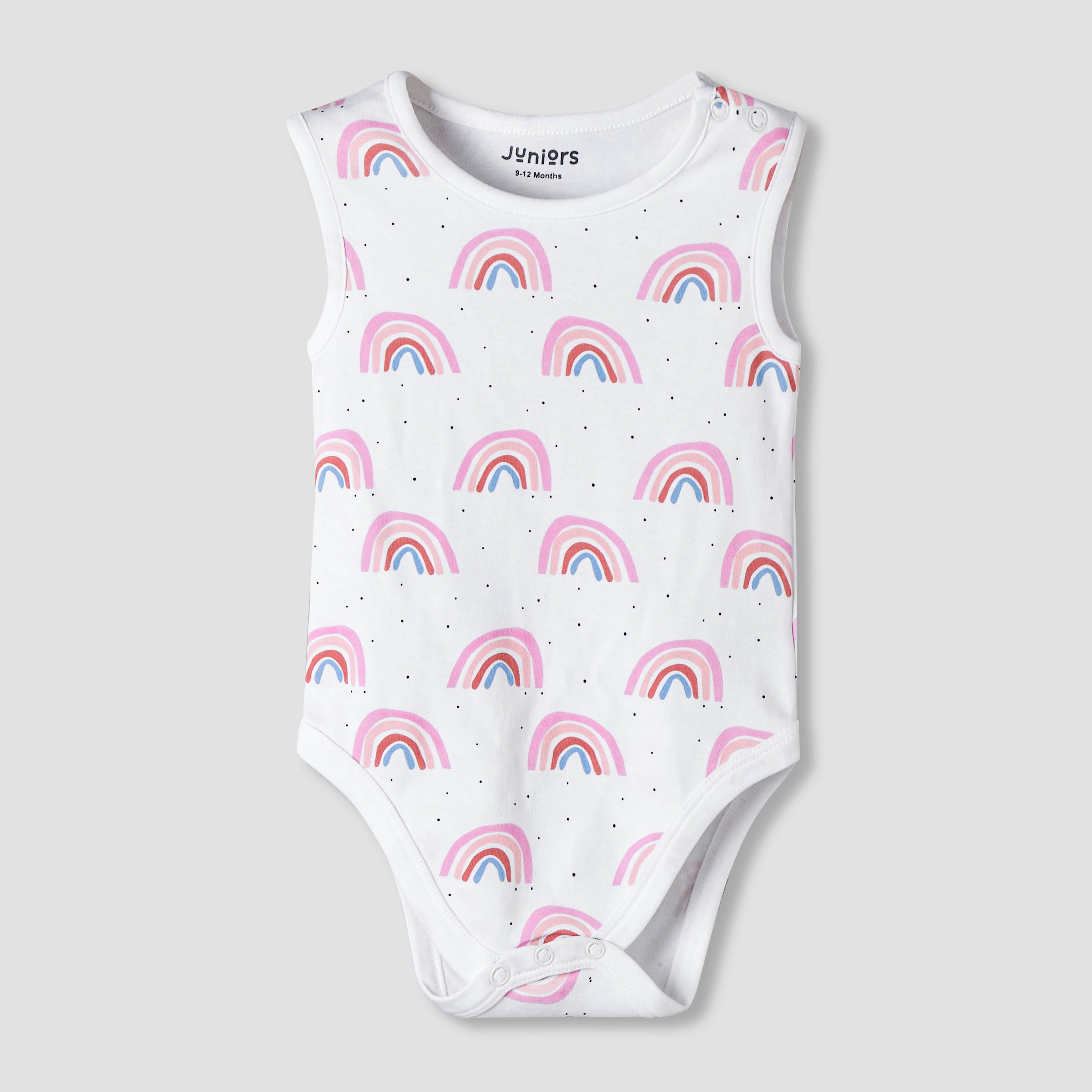 Pack of 7 Juniors Cotton Sleeveless Bodysuit with Unicorn Print