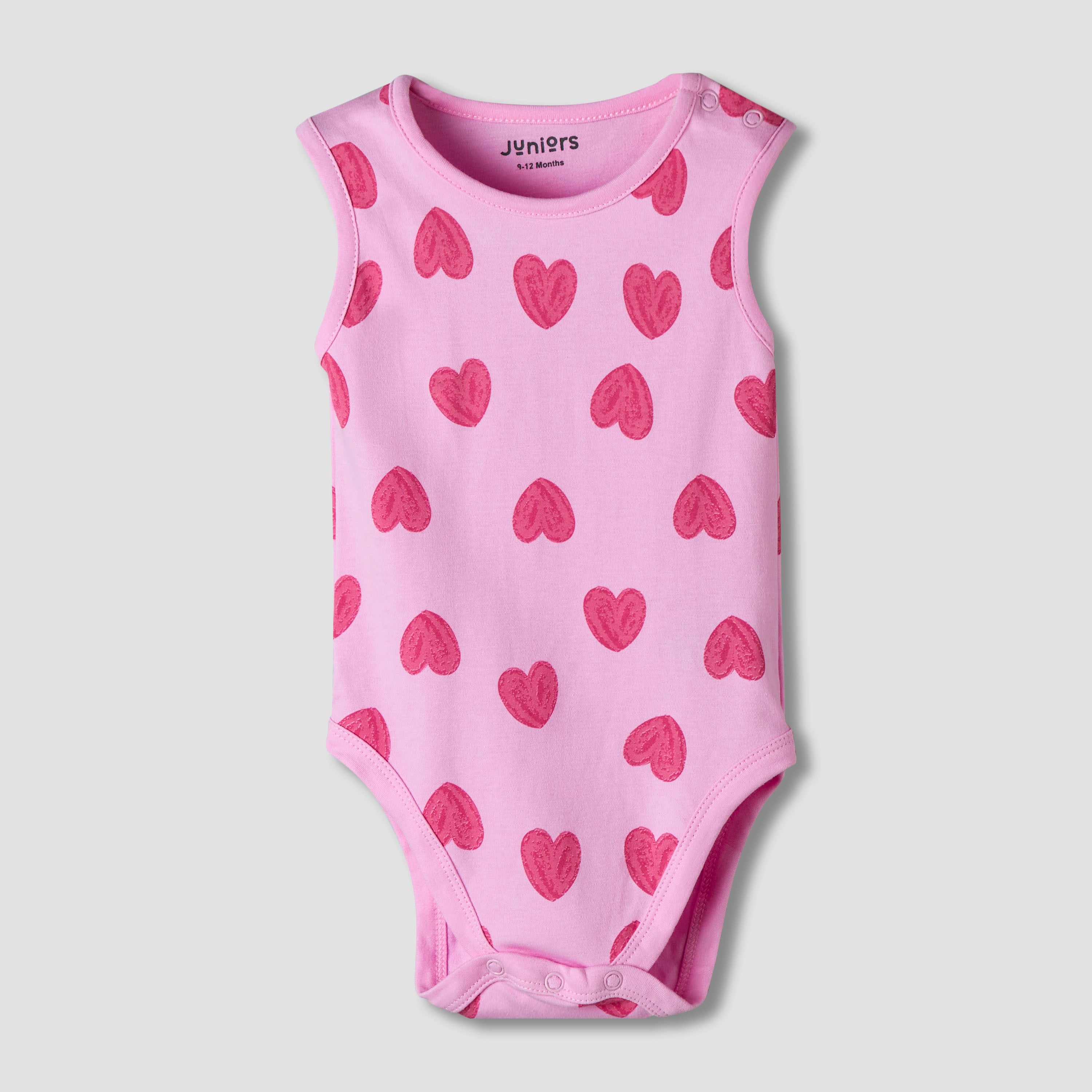 Pack of 7 Juniors Cotton Sleeveless Bodysuit with Assorted Print