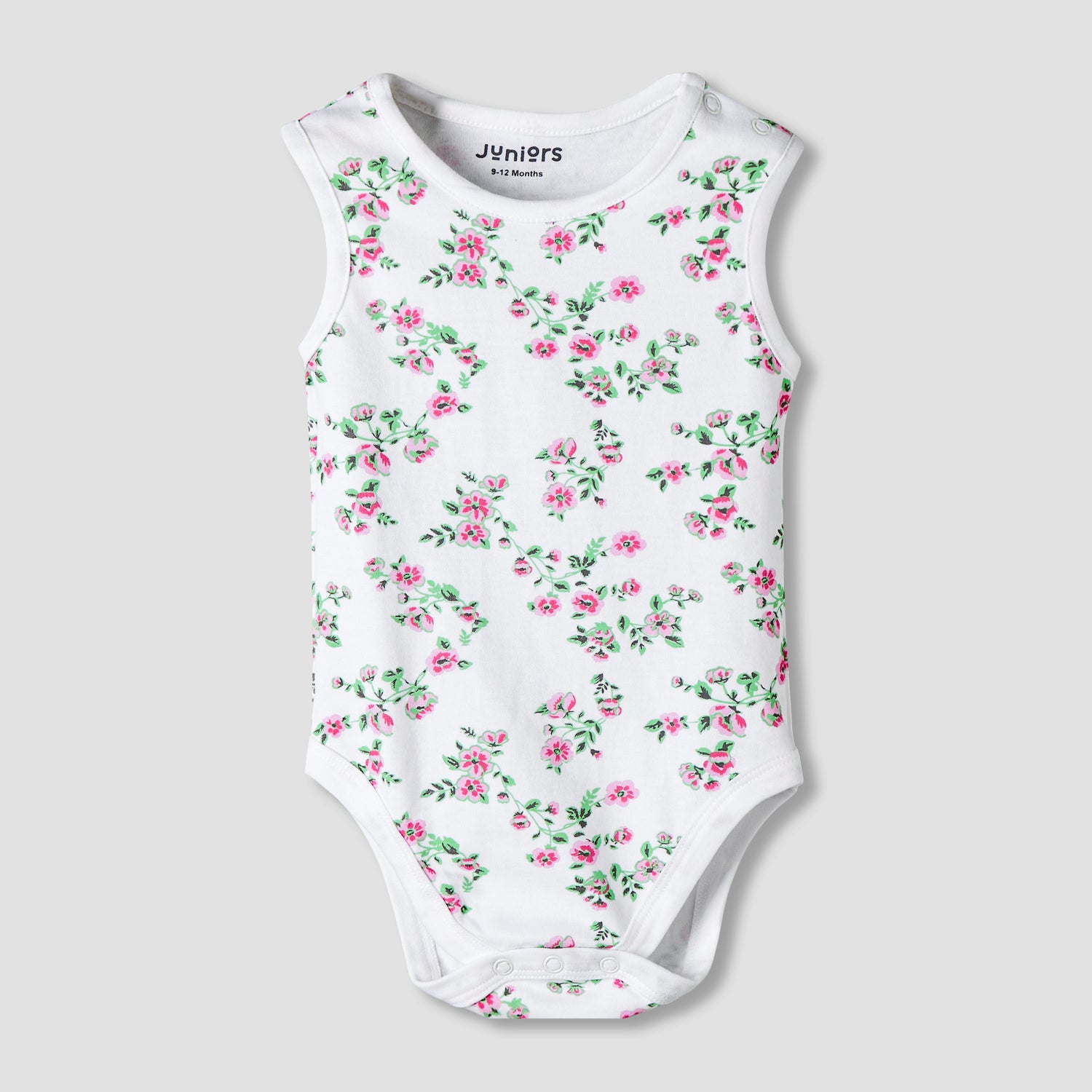 Pack of 7 Juniors Cotton Sleeveless Bodysuit with Assorted Print