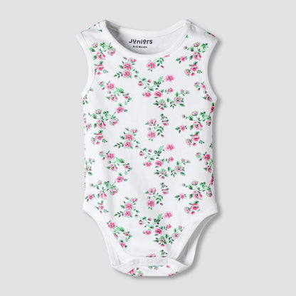 Pack of 7 Juniors Cotton Sleeveless Bodysuit with Assorted Print
