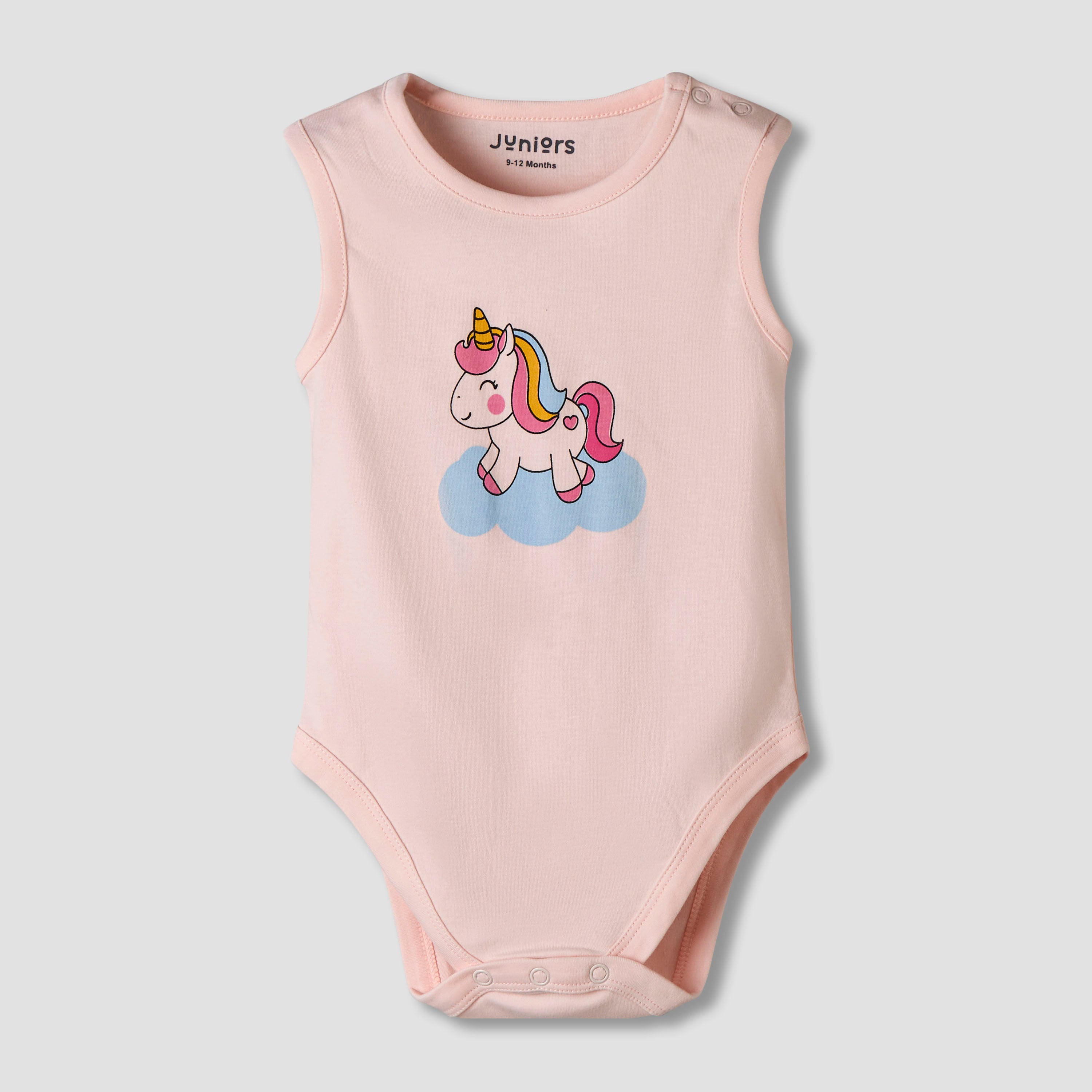 Pack of 7 Juniors Cotton Sleeveless Bodysuit with Assorted Print