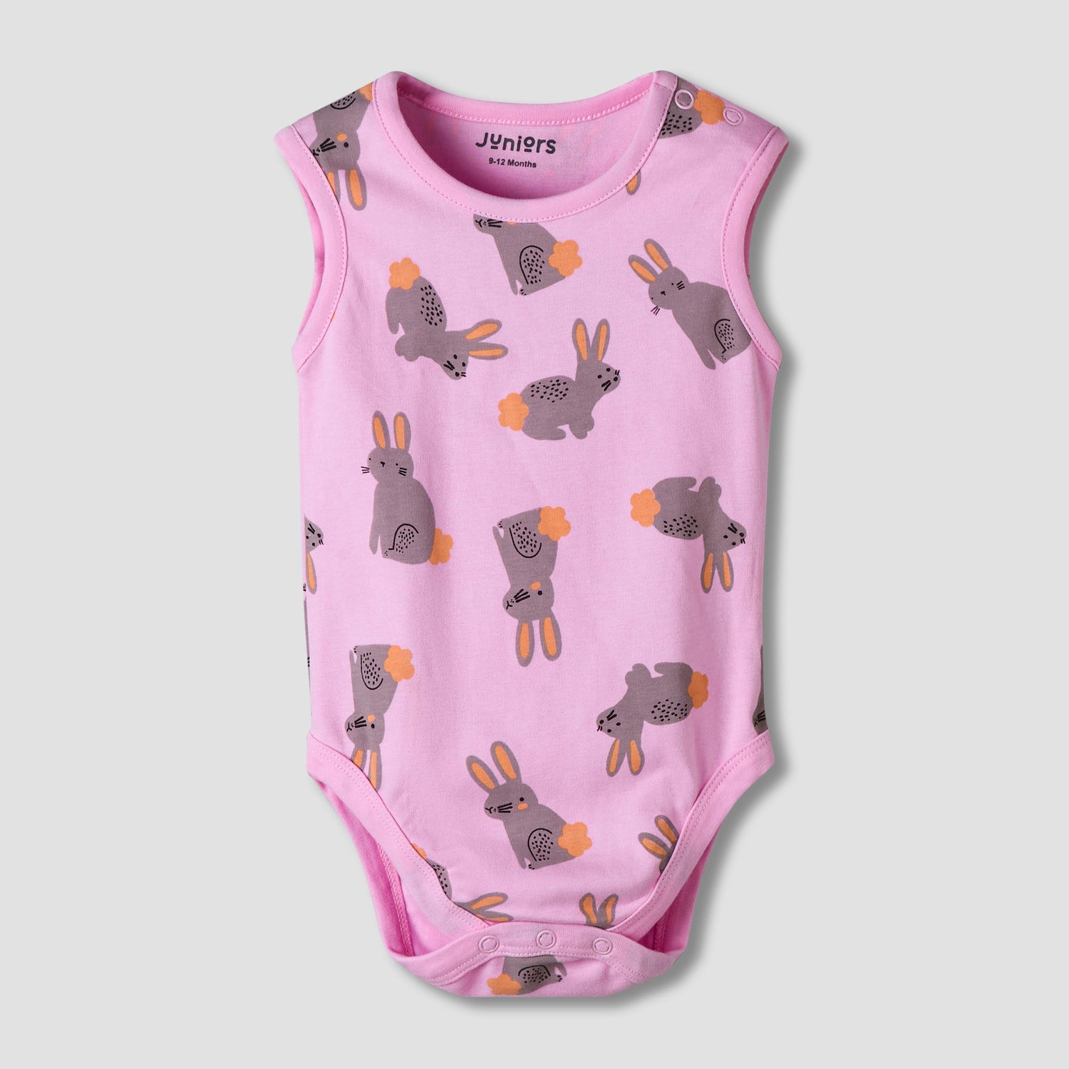 Pack of 7 Juniors Cotton Sleeveless Bodysuit with Assorted Print