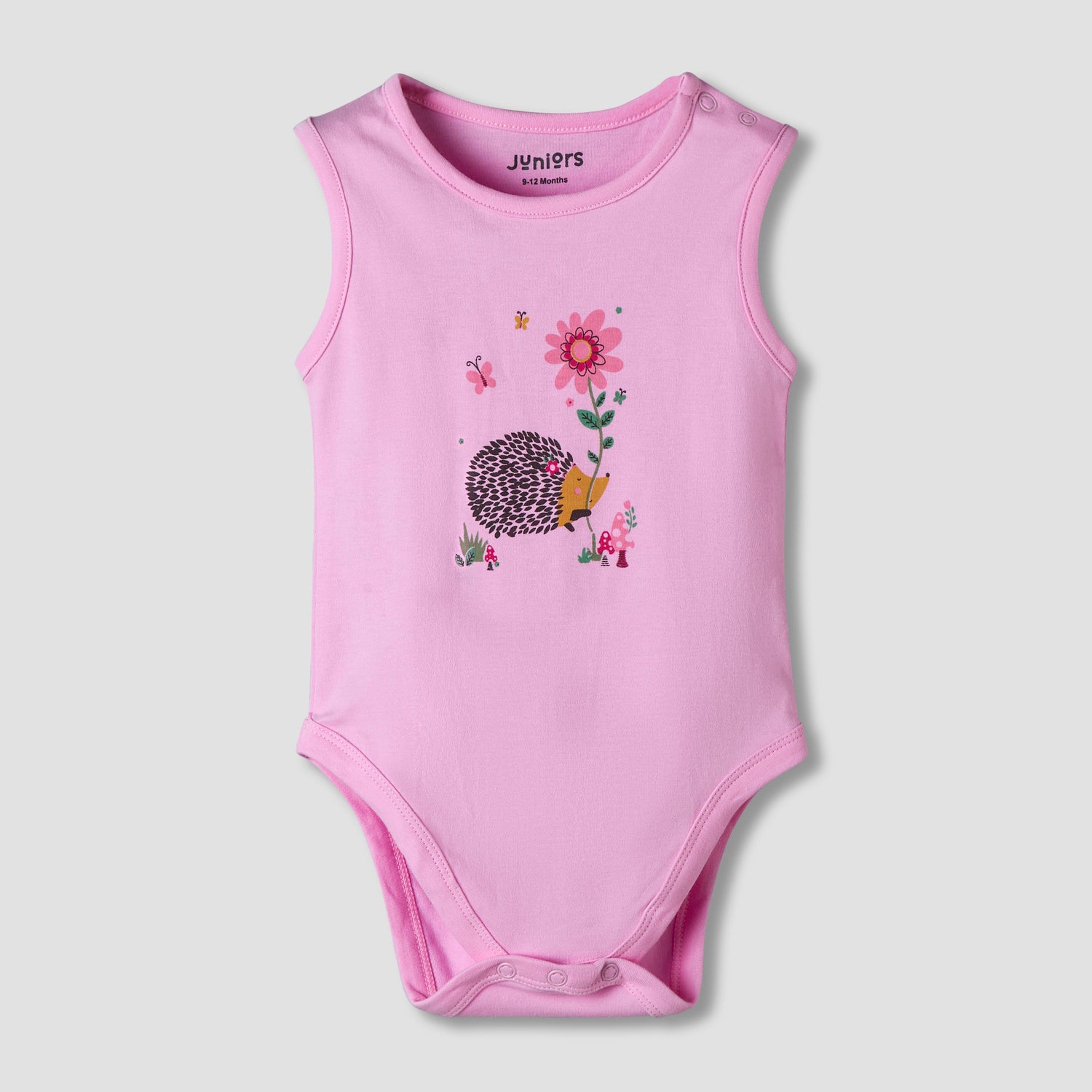 Pack of 7 Juniors Cotton Sleeveless Bodysuit with Assorted Print