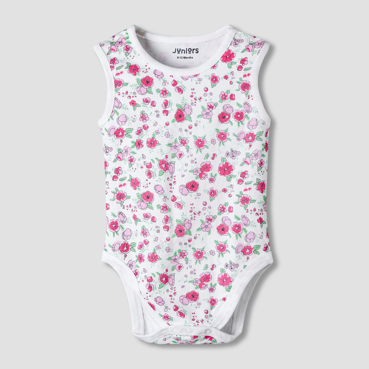 Pack of 7 Juniors Cotton Sleeveless Bodysuit with Assorted Print