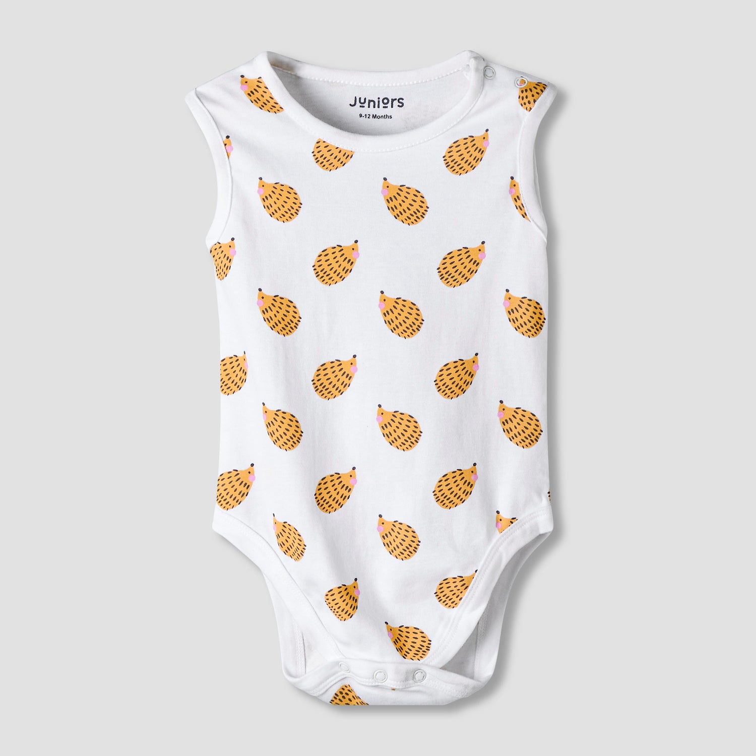 Pack of 7 Juniors Cotton Sleeveless Bodysuit with Assorted Print