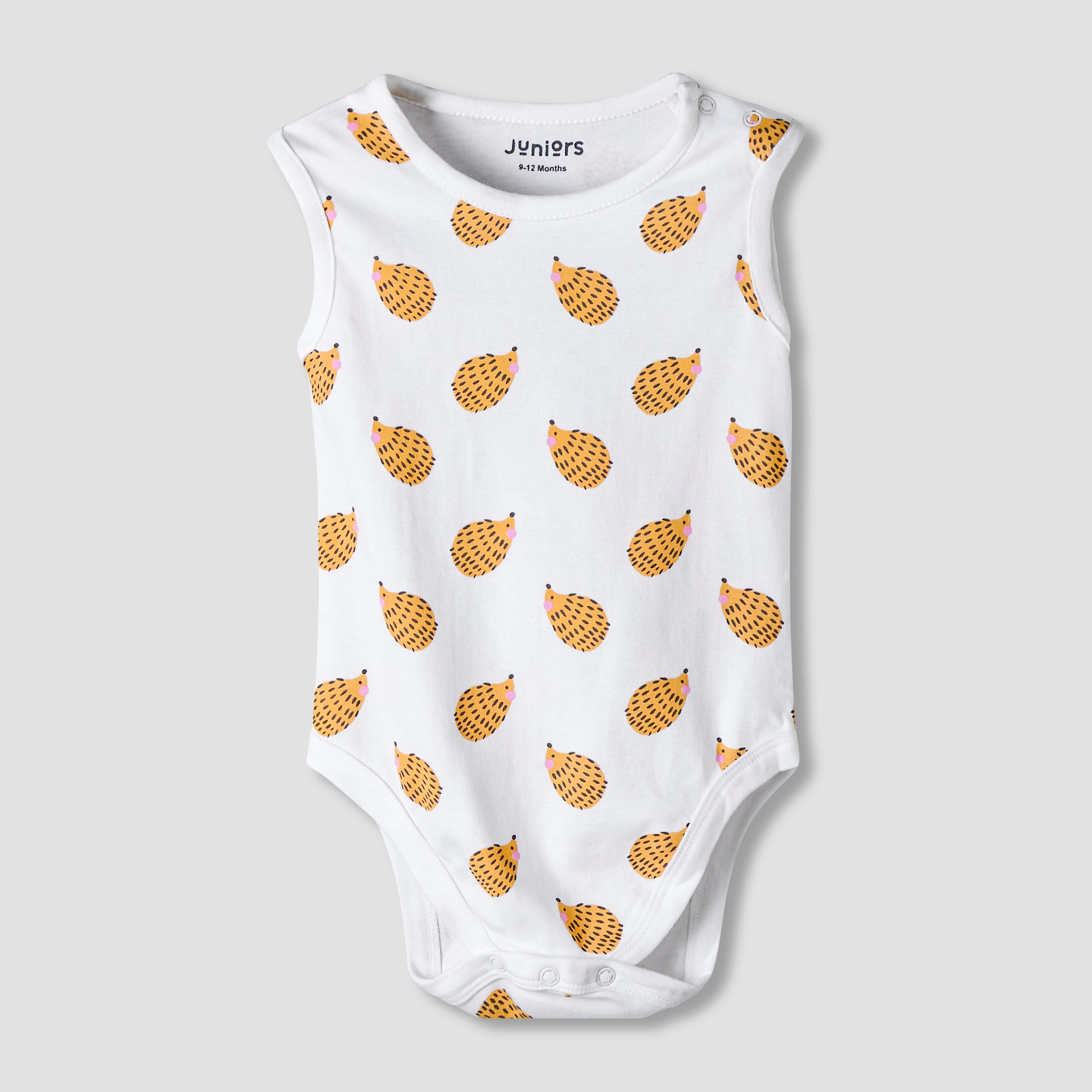 Pack of 7 Juniors Cotton Sleeveless Bodysuit with Assorted Print