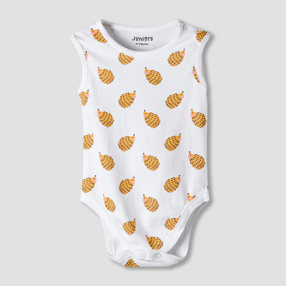 Pack of 7 Juniors Cotton Sleeveless Bodysuit with Assorted Print