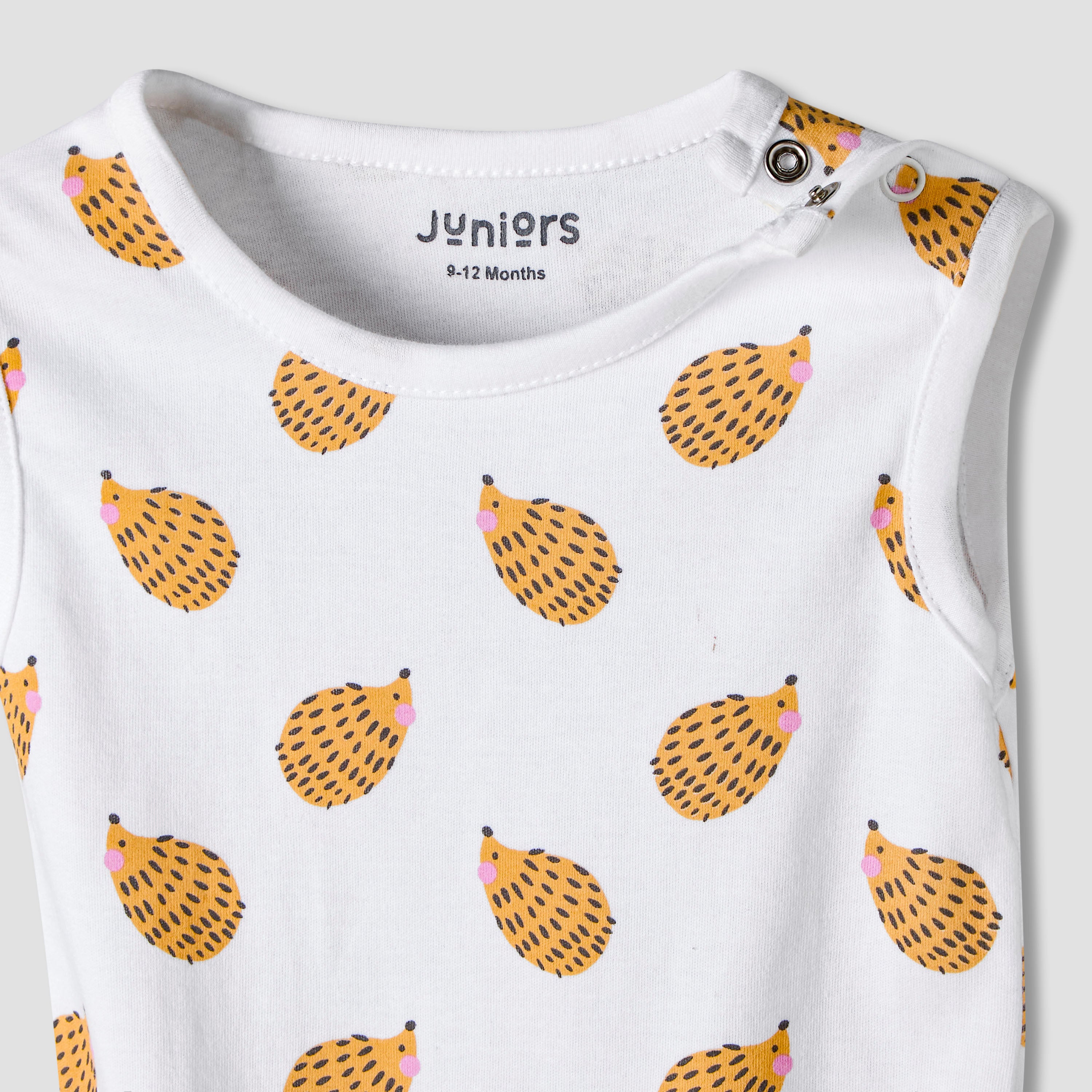 Pack of 7 Juniors Cotton Sleeveless Bodysuit with Assorted Print