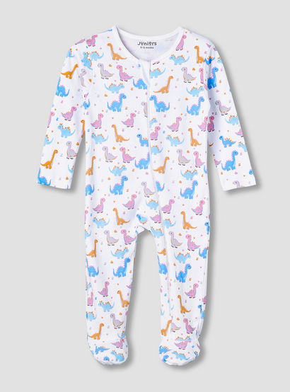 Juniors Cotton Round Neck Long Sleeve Sleepsuit with Zip Closure-baby-girls-clothing-nightwear-sleepsuits-image-1