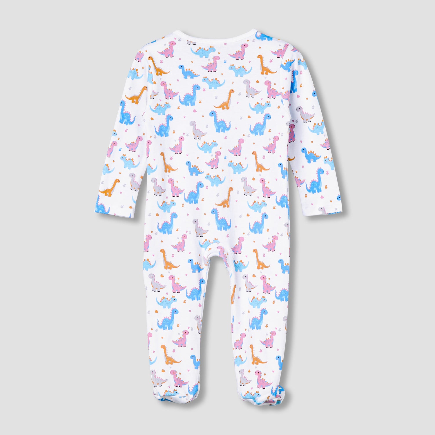 Juniors Cotton Round Neck Long Sleeve Sleepsuit with Zip Closure