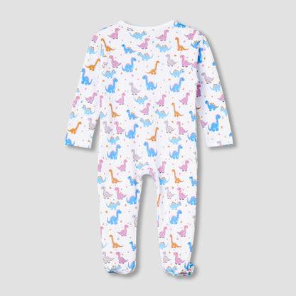 Juniors Cotton Round Neck Long Sleeve Sleepsuit with Zip Closure