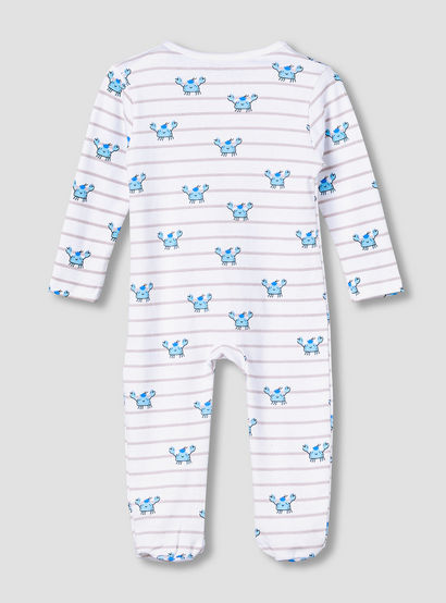 Juniors Cotton Round Neck Long Sleeve Sleepsuit with Zip Closure-baby-boys-clothing-nightwear-sleepsuits-image-2