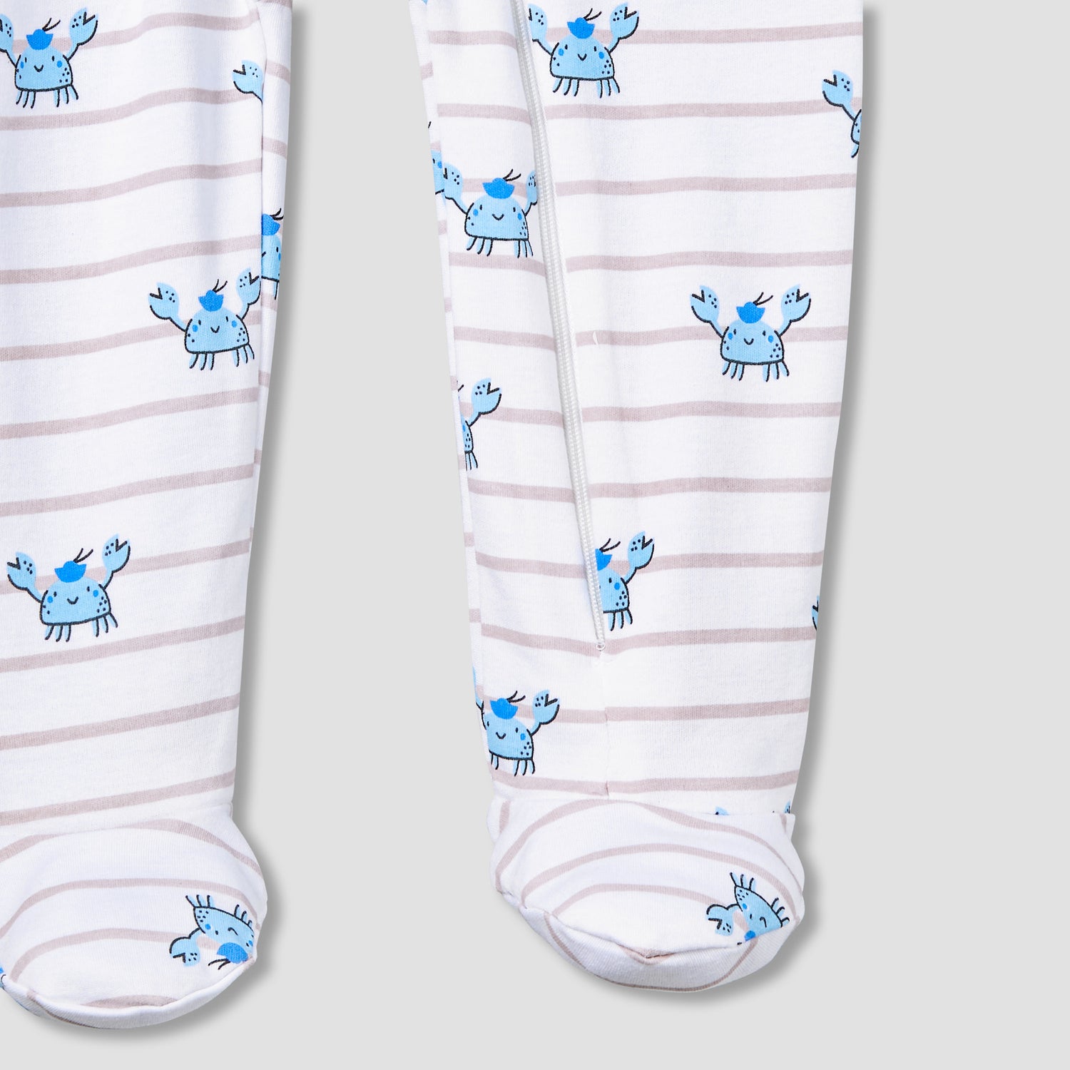Juniors Cotton Round Neck Long Sleeve Sleepsuit with Zip Closure