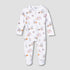 Juniors Cotton Round Neck Long Sleeve Sleepsuit with Zip Closure - White / 12-18 mths