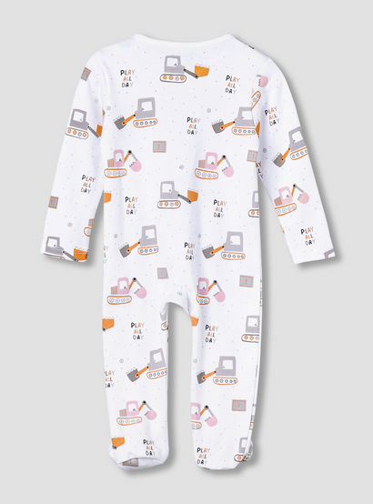 Juniors Cotton Round Neck Long Sleeve Sleepsuit with Zip Closure-baby-boys-clothing-nightwear-sleepsuits-image-2