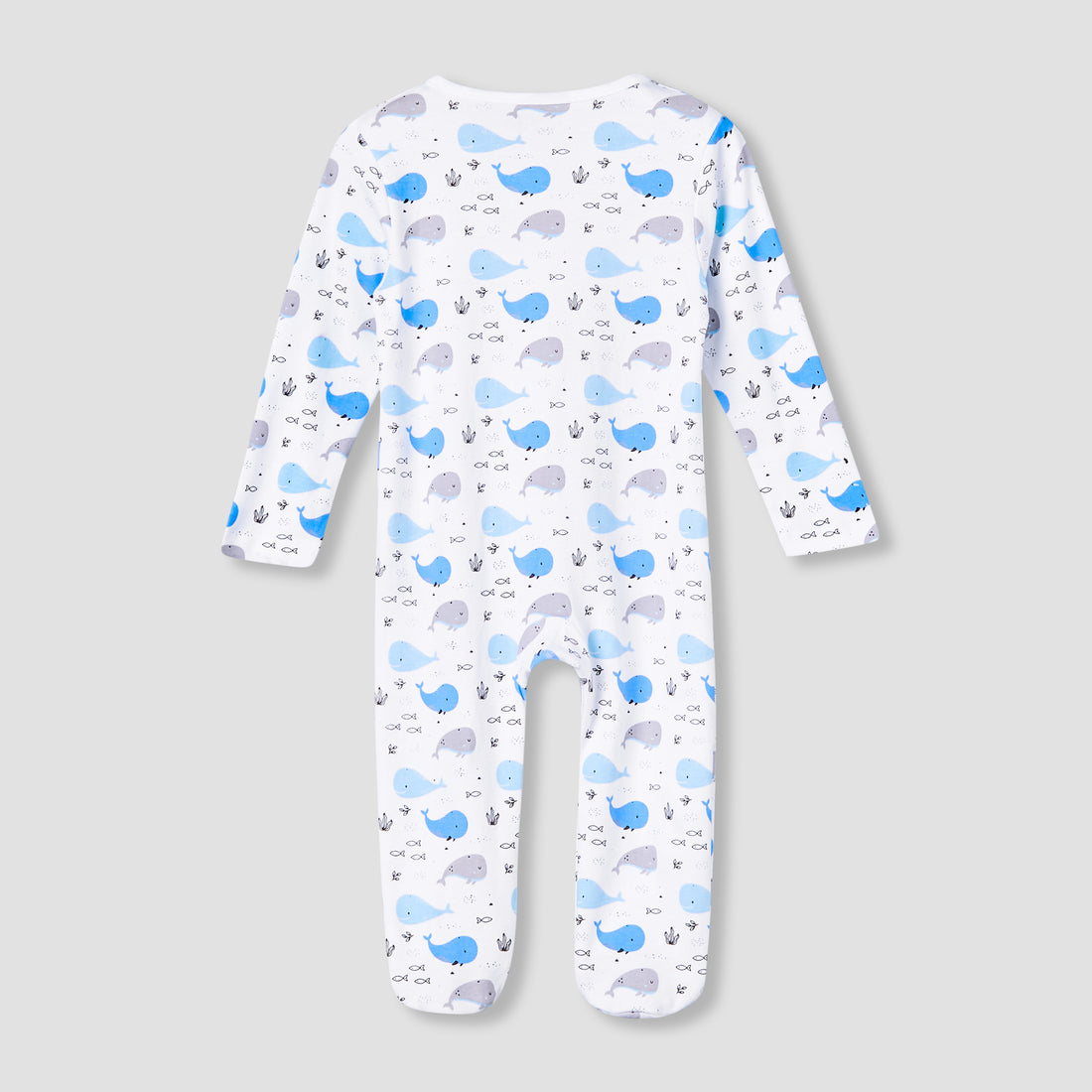 Juniors Cotton Round Neck Long Sleeve Sleepsuit with Zip Closure