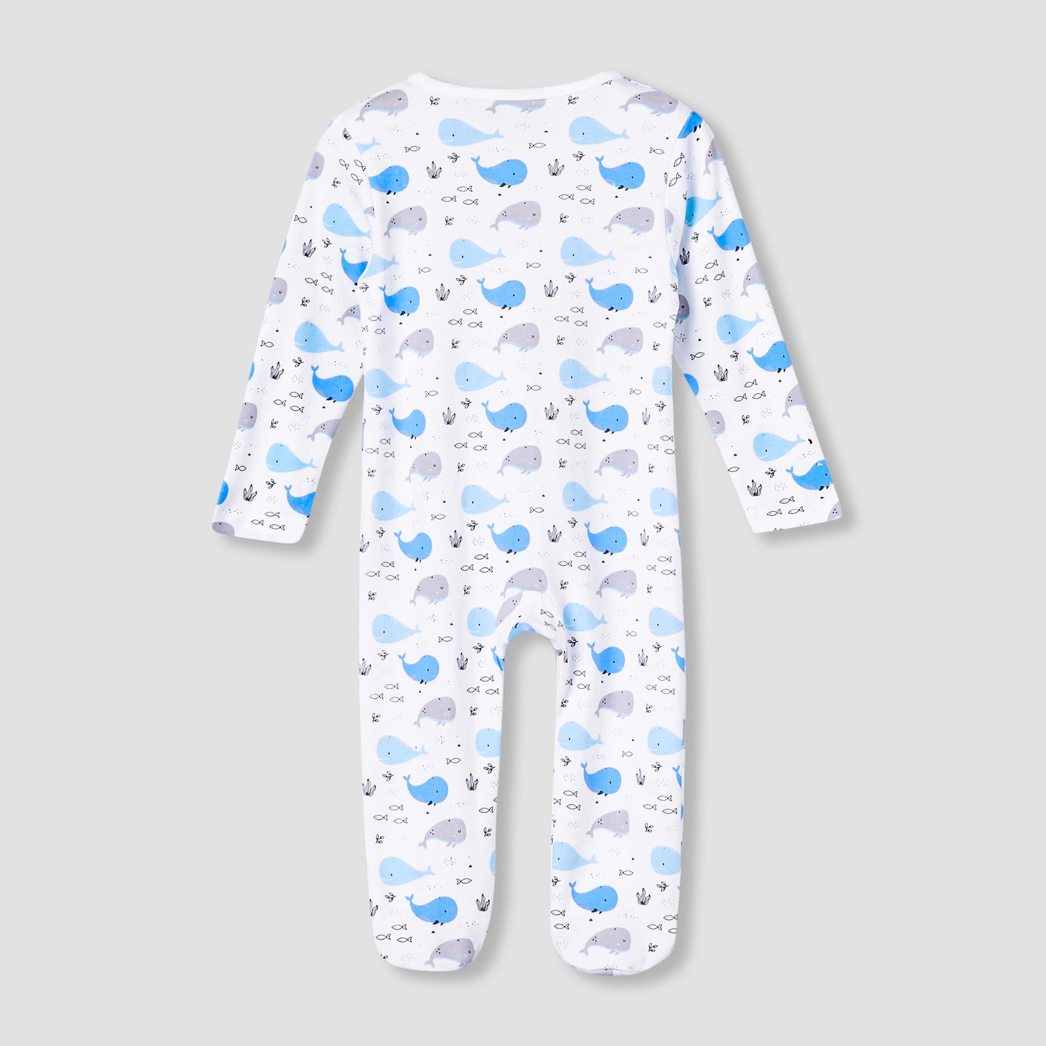 Juniors Cotton Round Neck Long Sleeve Sleepsuit with Zip Closure