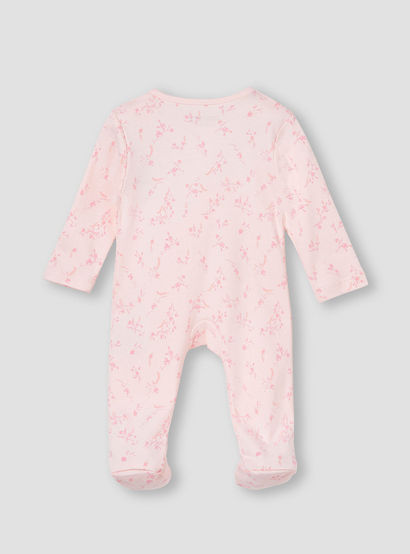 Juniors Floral Print Sleepsuit with Zip Closure-baby-girls-clothing-nightwear-sleepsuits-image-2