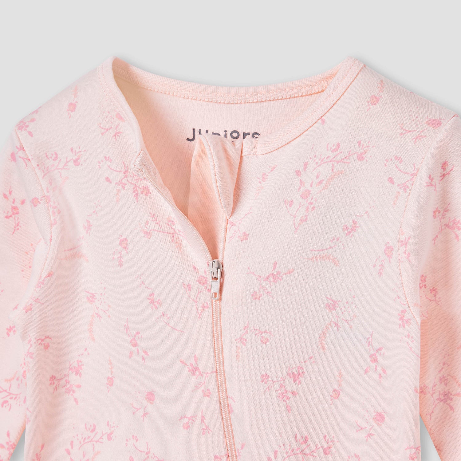 Juniors Floral Print Sleepsuit with Zip Closure