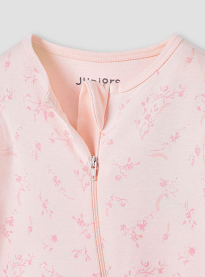Juniors Floral Print Sleepsuit with Zip Closure-baby-girls-clothing-nightwear-sleepsuits-image-3