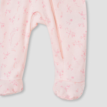 Juniors Floral Print Sleepsuit with Zip Closure