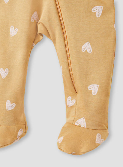 Juniors Heart Print Sleepsuit with Long Sleeves and Zip Closure-baby-girls-clothing-nightwear-sleepsuits-image-4