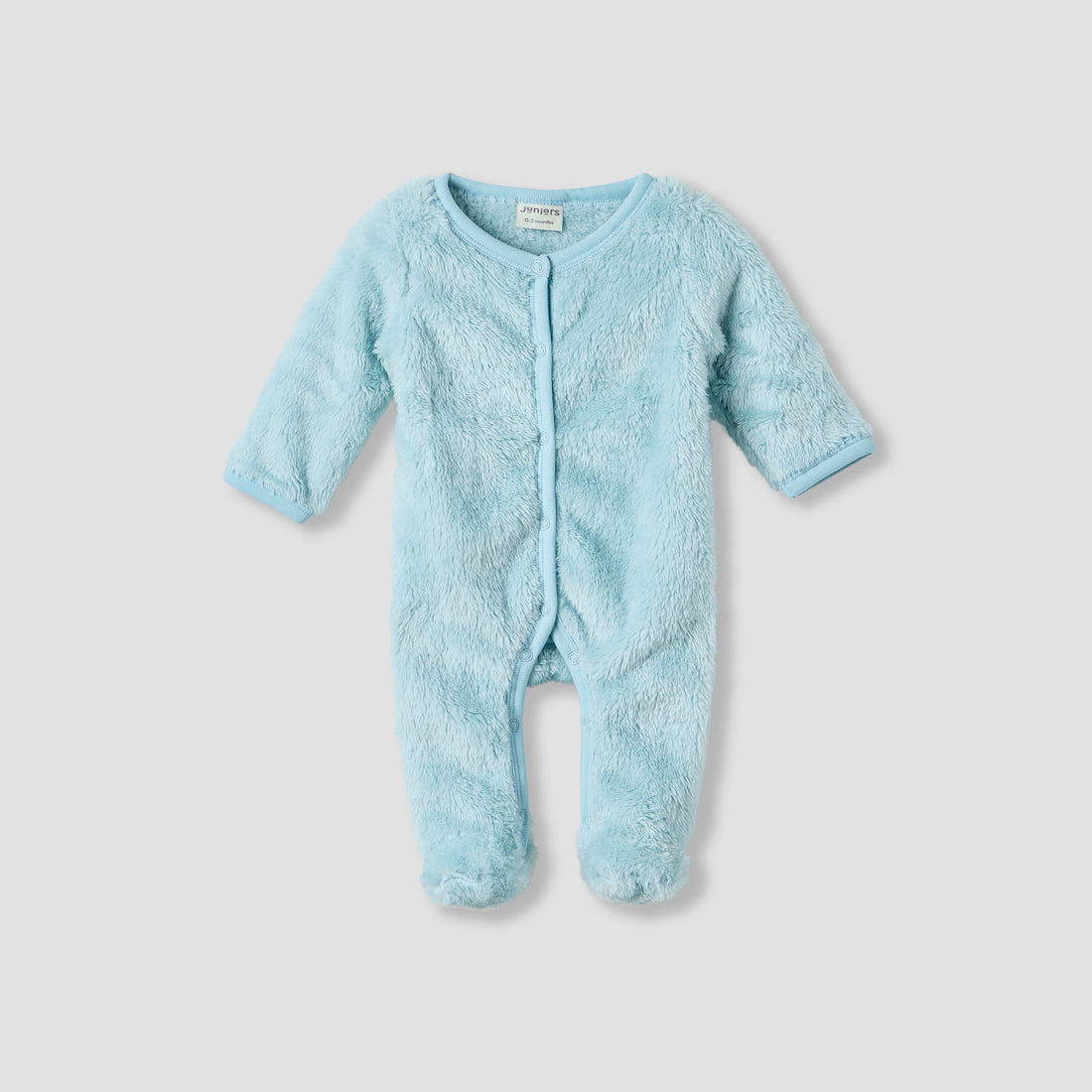 Juniors Faux Fur Textured Sleepsuit with Long Sleeves - Blue / 9-12 mths