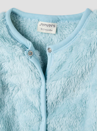 Juniors Faux Fur Textured Sleepsuit with Long Sleeves-baby-boys-clothing-nightwear-sleepsuits-image-3