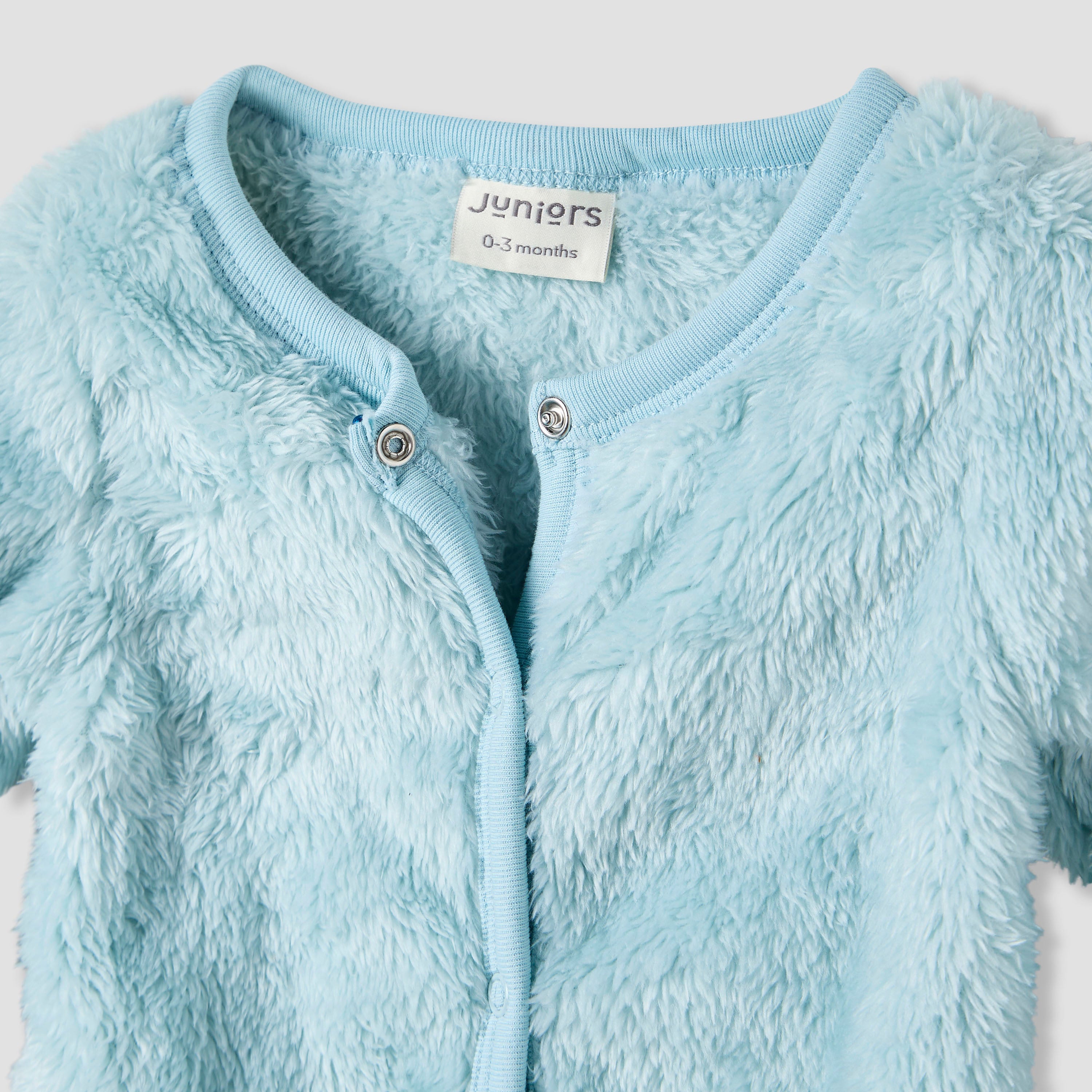 Juniors Faux Fur Textured Sleepsuit with Long Sleeves