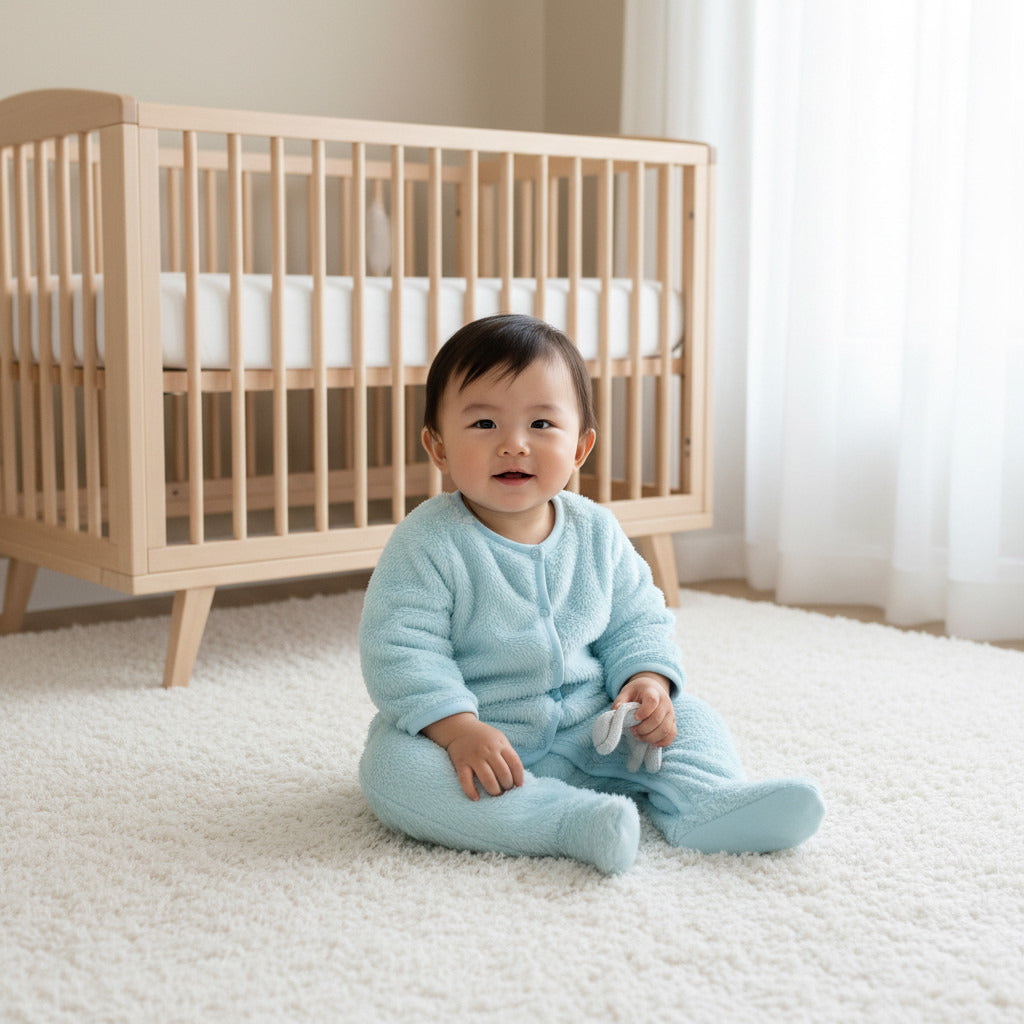 Juniors Faux Fur Textured Sleepsuit with Long Sleeves