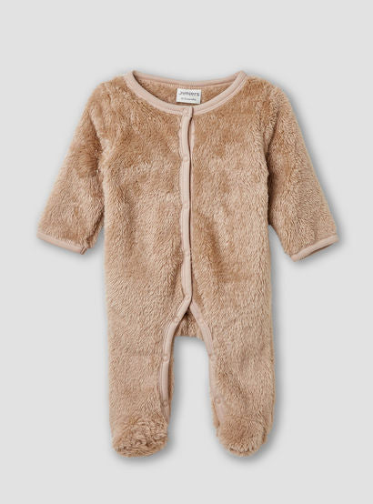 Juniors Faux Fur Closed Feet Sleepsuit with Long Sleeves-baby-boys-clothing-nightwear-sleepsuits-image-1