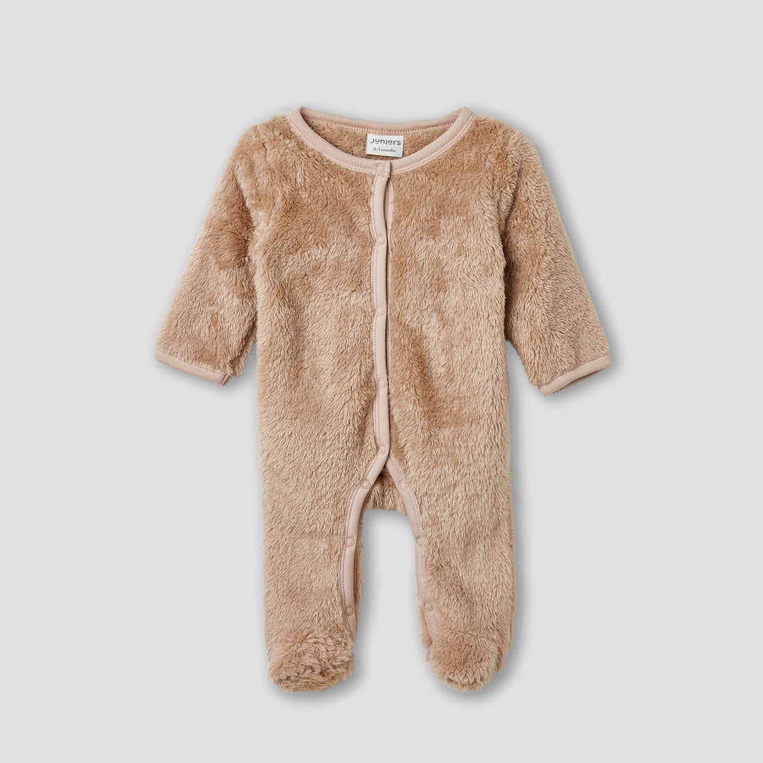 Juniors Faux Fur Closed Feet Sleepsuit with Long Sleeves - Brown / 9-12 mths