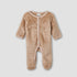 Juniors Faux Fur Closed Feet Sleepsuit with Long Sleeves - Brown / 9-12 mths