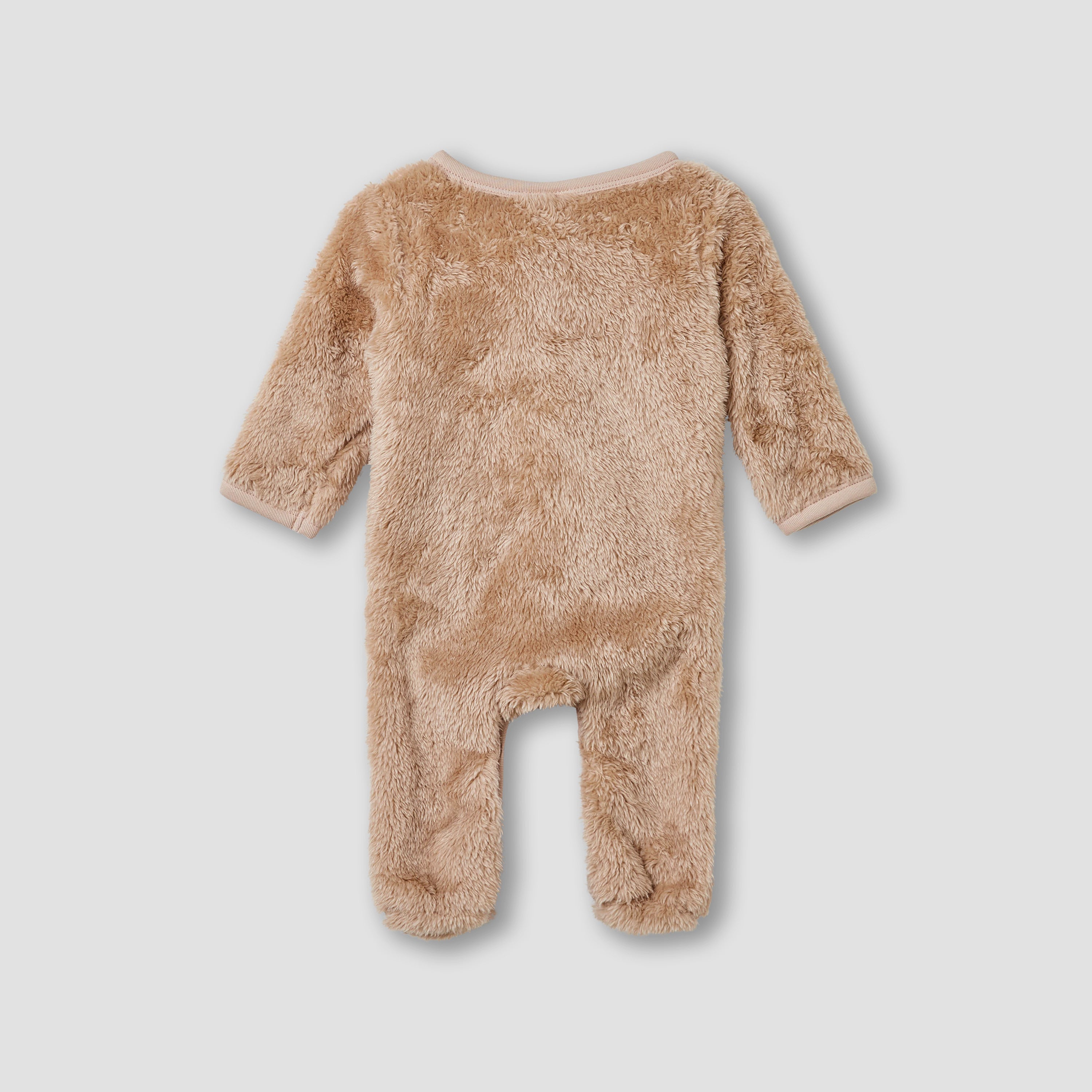 Juniors Faux Fur Closed Feet Sleepsuit with Long Sleeves