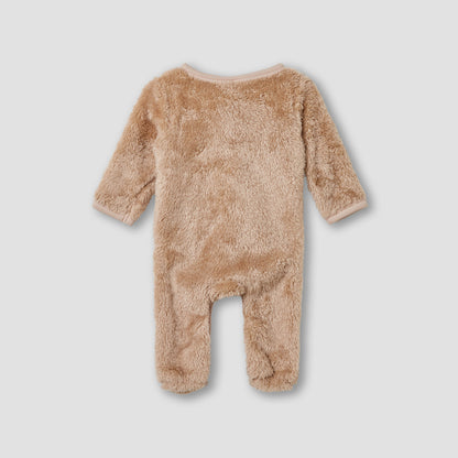 Juniors Faux Fur Closed Feet Sleepsuit with Long Sleeves