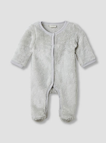 Juniors Crew Neck Sleepsuit with Faux Fur - Polyester - Long Sleeves-baby-boys-clothing-nightwear-sleepsuits-image-1