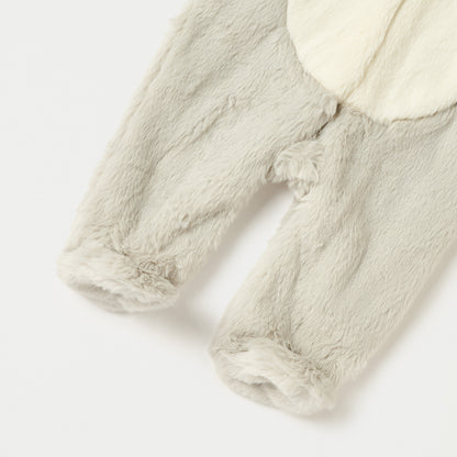 Juniors Faux Fur Textured Hooded Sleepsuit with Zip Closure
