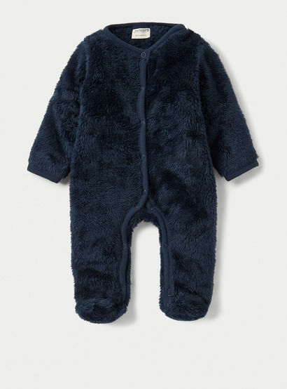 Juniors Plush Closed Feet Sleepsuit with Long Sleeves-baby-boys-clothing-nightwear-sleepsuits-image-1