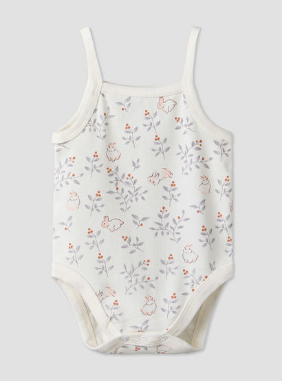 Pack of 3 Juniors Cotton Square Neck Sleeveless Bodysuit with Bunny Print-baby-girls-clothing-bodysuits-image-7