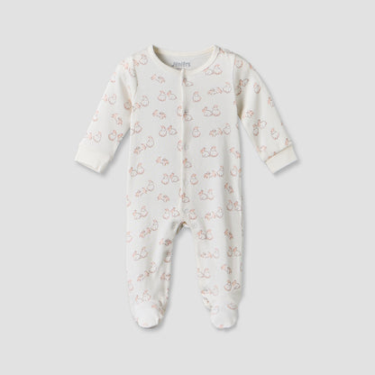 Pack of 2 Juniors Cotton Round Neck Long Sleeves Sleepsuit with Bunny Print