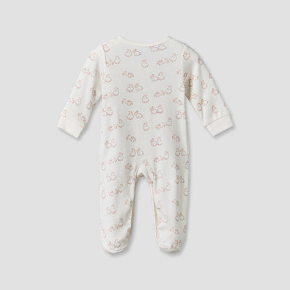 Pack of 2 Juniors Cotton Round Neck Long Sleeves Sleepsuit with Bunny Print