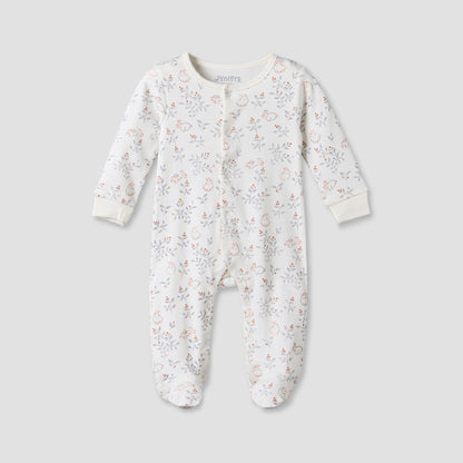 Pack of 2 Juniors Cotton Round Neck Long Sleeves Sleepsuit with Bunny Print