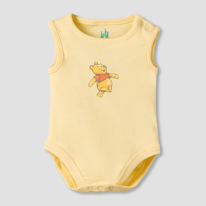 Pack of 3 Disney Round Neck Sleeveless Bodysuit with Winnie the Pooh Print