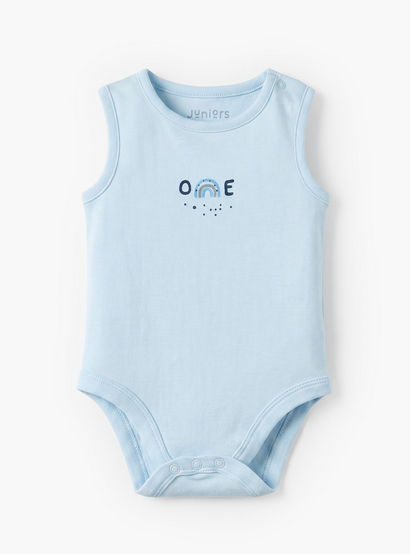Pack of 3 Juniors Crew Neck Sleeveless Bodysuit with Cute Print-baby-boys-clothing-bodysuits-image-3