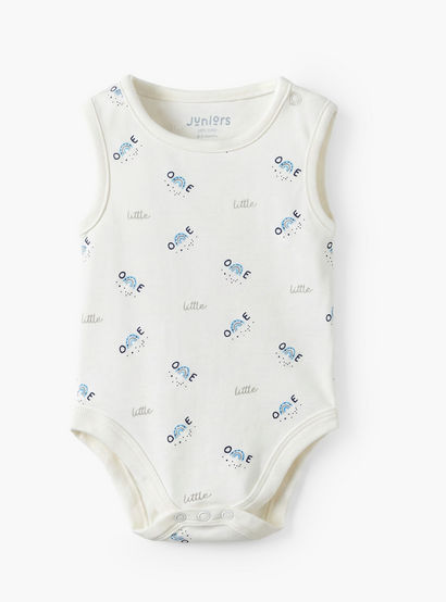 Pack of 3 Juniors Crew Neck Sleeveless Bodysuit with Cute Print-baby-boys-clothing-bodysuits-image-5