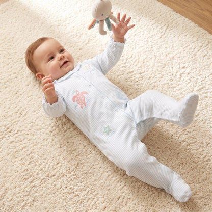 Juniors Cotton Crew Neck Long Sleeves Sleepsuit with Aquatic Print - Blue / 9-12 mths