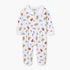 Juniors Vehicle Print Sleepsuit with Long Sleeves and Button Closure - White / 9-12 mths