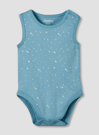 Pack of 3 Juniors Cotton Sleeveless Bodysuit with Space Print-baby-boys-clothing-bodysuits-image-3